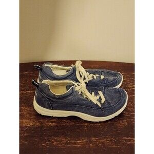 LL Bean Mens Blue Sunwashed Canvas Size 9 M Lace Up Casual Comfort Sneakers